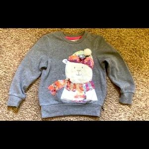 Grey Polar Bear Sequinned Sweater